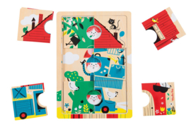 Moulin Roty houten 3 lagen puzzel  Les Bambins