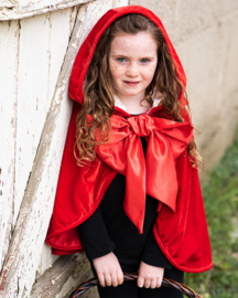 Roodkapje Cape met strik, Woodland Red Riding Hood Cape, 4-6 jaar