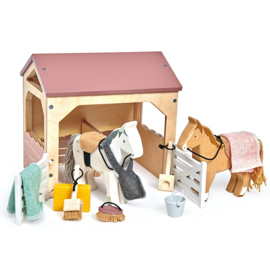 Poppenhuis Huisdierenset Stal met pony's  - Tender Leaf Toys