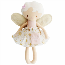 Alimrose Knuffelpop Tandenfee, Tilly the Tooth Fairy Ivory Gold, 35 cm