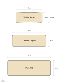 Wobbel Starter blank gelakt - vilt wilde rozen