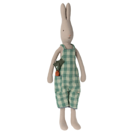 Maileg Geruite Overall / Tuinbroek  voor konijn Size 3 met wortel
