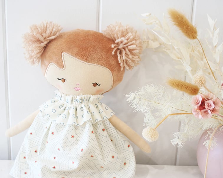 Alimrose Knuffelpop, Layla Blue Rose, 35 cm
