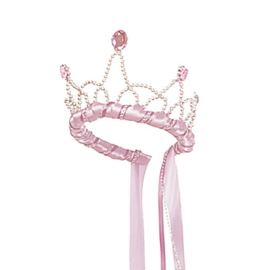 Roze Kroontje / Ribbon Tiara Pink