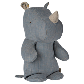 Maileg Knuffel Neushoorn Safari Friends Rhino Small, Blue/Sand