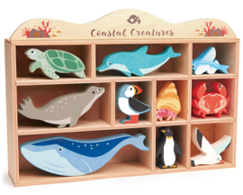 Zeedieren Collection in houten kastje - Tender Leaf Toys