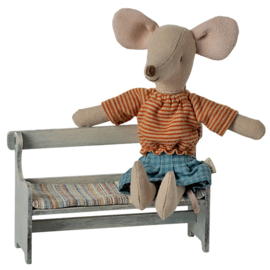 Maileg Houten Bankje voor Muizen, Bench Mouse, Vintage off white