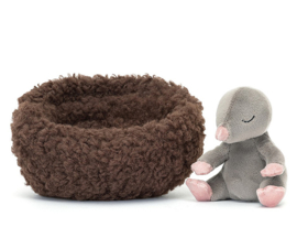 Jellycat Knuffel Mol in Nestje, Hibernating Mole