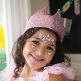 Prinsessen Kroon met pailletten Roze, Precious Pink Sequins Crown