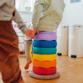 Stapelstein rainbow set met balance board confetti 7-delig