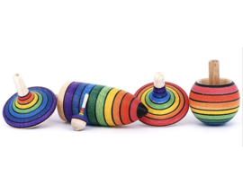 Mader 5 Houten Tollen in box Regenboog