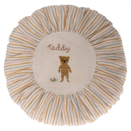 Maileg Kussen, Cushion Round Teddy Striped, diameter 26cm