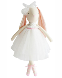 Alimrose Knuffel Konijn, Bronte Ballet Bunny - Fog & Pink, 48 cm