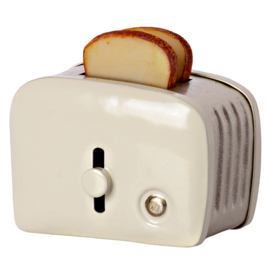 Maileg metalen Broodrooster, Miniature Toaster & Bread, 4 cm, Wit