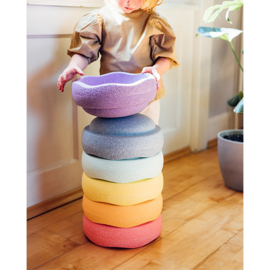 Stapelstein pastel set met balance board confetti 7-delig