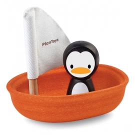 Plan Toys Zeilbootje met pinguïn