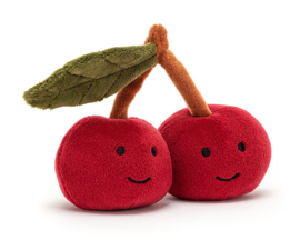 Jellycat Knuffel Kersen, Fabulous Fruit Cherry, 10cm