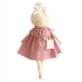 Alimrose Knuffelpop, Piper Doll Pink Spot, 43 cm