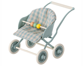 Maileg metalen kinderwagen voor baby muizen, Stroller Baby Mice, Mint