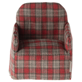 Maileg Stoel voor muizen, Chair Mouse, Red checker