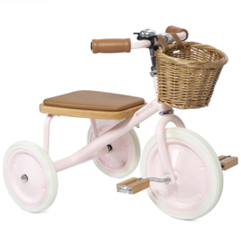 Banwood Trike Driewieler - Roze - met duwstang en mandje