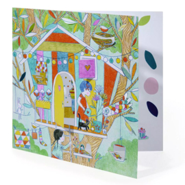 Djeco Kleurplaten met Luikjes, De hutten van Nina, 5+