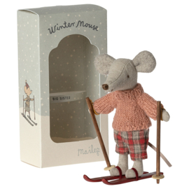 Maileg Grote zus muis met Ski's - Winter mouse with ski set, Big sister