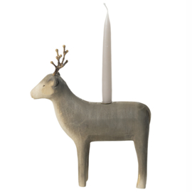 Maileg houten Kandelaar Rendier, Reindeer candle holder, Medium, 19cm