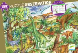 Djeco Ontdek Puzzel 'Dinosaurussen', 100 st, 63x45 cm