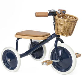 Banwood Trike Driewieler - Navy - met duwstang en mandje