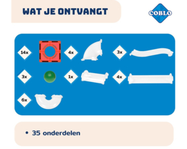 Coblo knikkerbaan uitbreidingsset 35 stuks