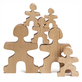 Flockmen houten figuurtjes Family, 30 stuks