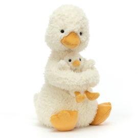 Jellycat Knuffel Eend met jong, Huddles Duck, 24cm