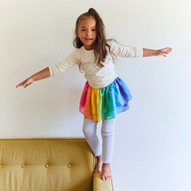 Sarah's Silks Zijden Rokje Tutu Regenboog, dubbellaags