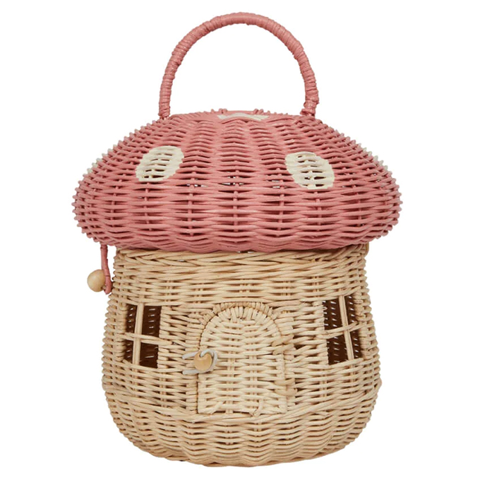 Olli Ella Paddenstoel huisje/tasje, Mushroom Basket, Musk