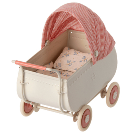 Maileg poppenwagen/kinderwagen Micro Coral, hoogte 15cm