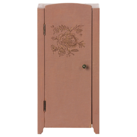 Maileg houten poppenhuis kast met planken, Miniature Closet Dusty Rose, 23cm