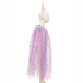 Eenhoorn Regenboog Cape met haarband, Rainbow Unicorn Cape & Headband, 4-6 jaar