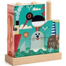 Djeco Houten Blokpuzzel, Puzz-Up, Sea