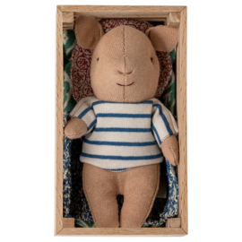 Maileg Knuffel Varkentje in kratje, Pig in box, Baby - Boy, 11 cm