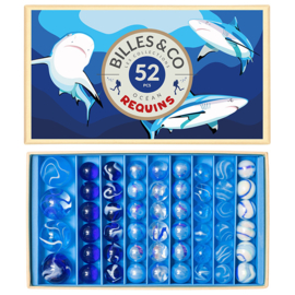 Billes & Co Knikkers in doosje, Requins Box / Haaien, 52 stuks