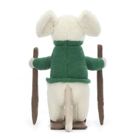 Jellycat Knuffel muis op ski's, Merry Mouse Skiing, 19cm