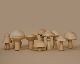 Raduga Grëz Houten Paddenstoelen Set Naturel, 11-delig