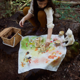 Sarah's Silks Speelzijde Doek, Illustrated Forest Fairy, 53 x 53 cm