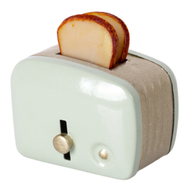 Maileg metalen Broodrooster, Miniature Toaster & Bread, 4 cm, Mint