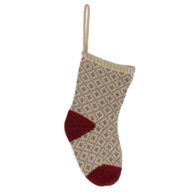 Maileg Kerst Sok, Christmas Stocking - Soft grey, 26 cm