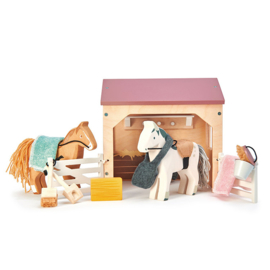 Poppenhuis Huisdierenset Stal met pony's  - Tender Leaf Toys