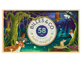 Billes & Co Knikkers in doosje, Foret Magique/Magisch Bos, 58 stuks