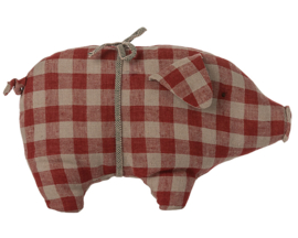 Maileg Varken, Pig, Small - Red Check