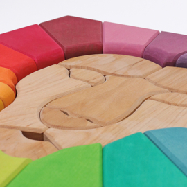 Grimm's houten puzzel/blokkenset Regenboog Leeuw